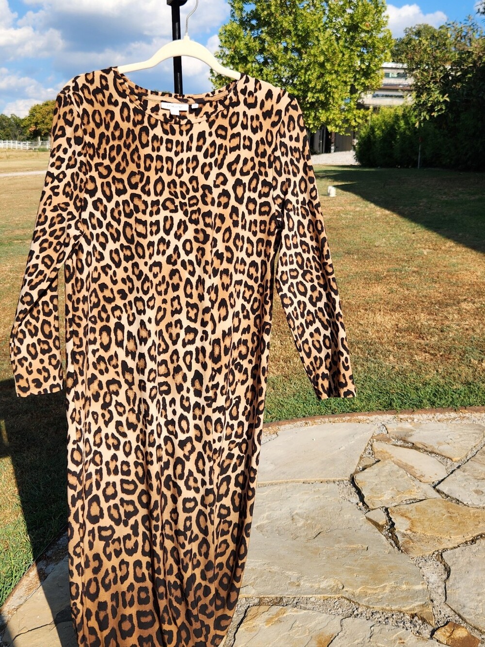 CHICO'S Sz 2 Leopard Print Maxi Dress